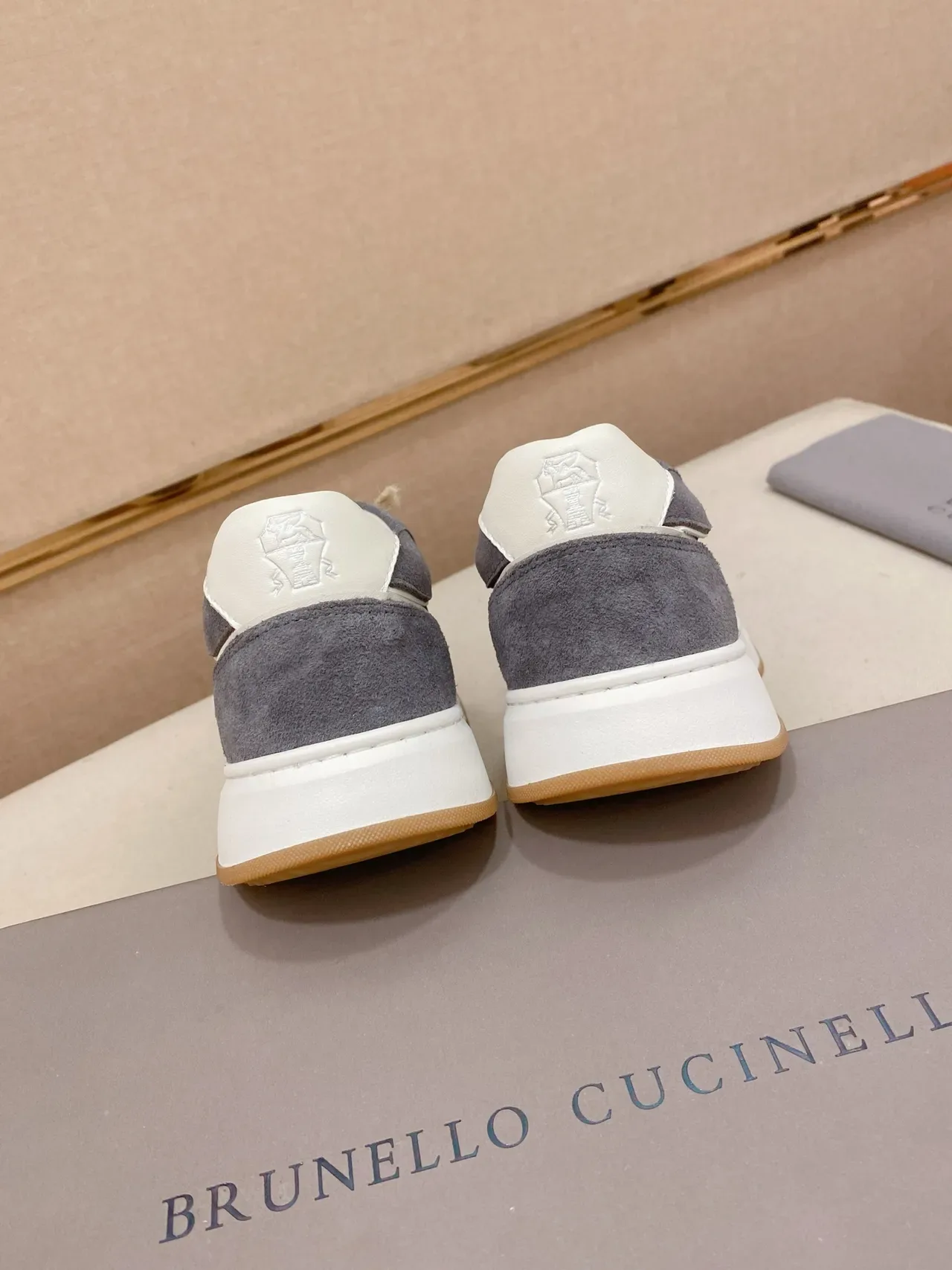 Gray and Blue Mesh-Suede Low-Top Lifestyle Sneaker 3