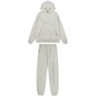 Gray Beige Oversized Hoodie Jogger Pants Tracksuit