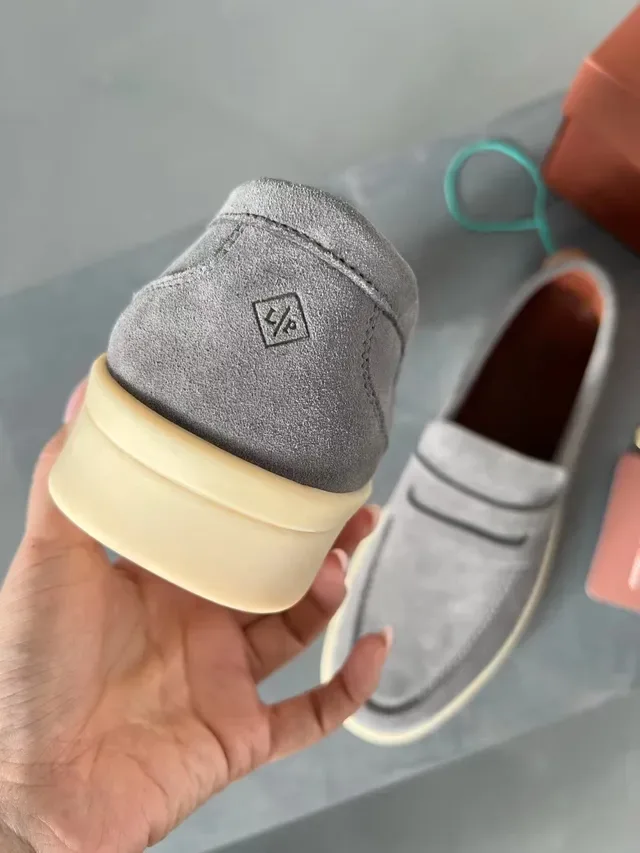 Gray Beige Suede Upper Penny Strap Loafer 4