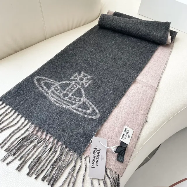 Bufanda de Cachemira Gris Beige Tejida con Flecos 5