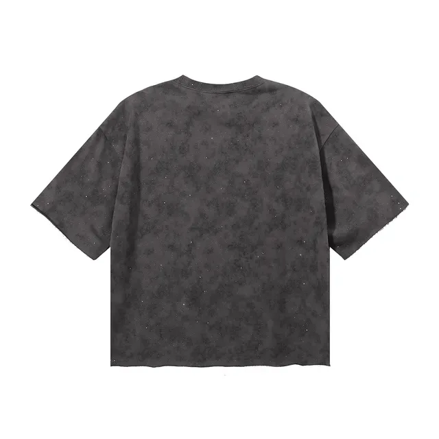 توب مقصوص oversized رمادي أسود 2