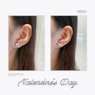 Letra Inicial 'H' Pavé Cristal Aretes Stud