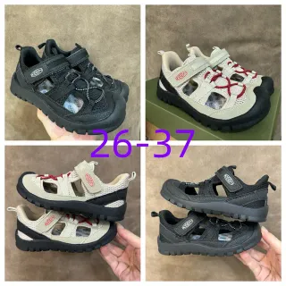 KEEN 黑色 米色 闭趾 魔术贴 休闲凉鞋