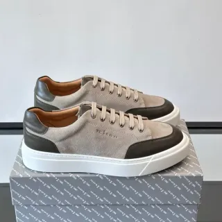 Kiton سنيكرز ثنائية اللون من جلد وسويدي لايف ستايل منخفضة الكعب