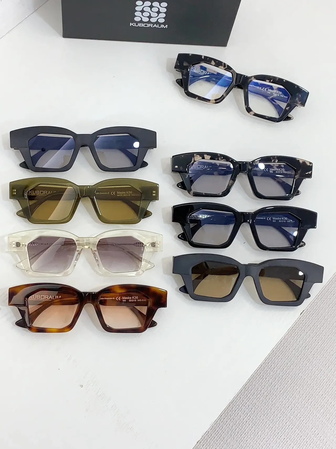 KUBORAUM Gafas de Sol Geométricas Angulares Negras 2