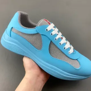 Light Blue and Gray Mesh Panel Sneaker