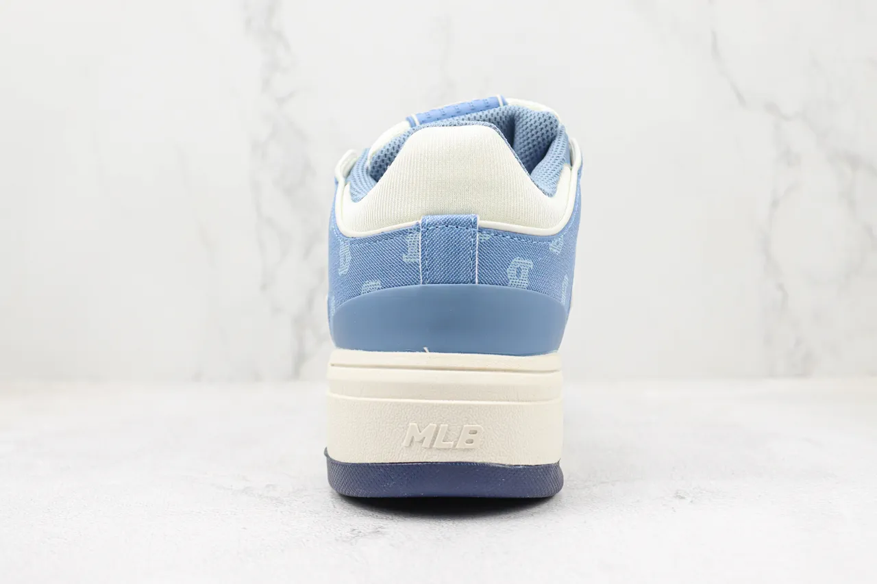 Light Blue and Navy Monogrammed Platform Lifestyle Sneaker 9
