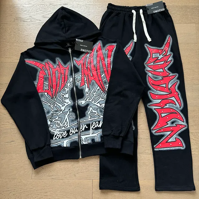 Light Blue Graphic-Print Full-Zip Hoodie 2