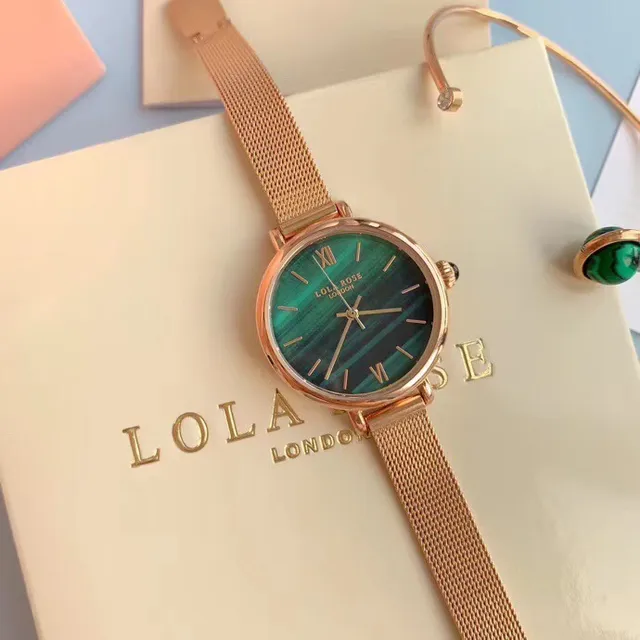 Lola 玫瑰绿大理石表盘 玫瑰金网带 石英手表 6