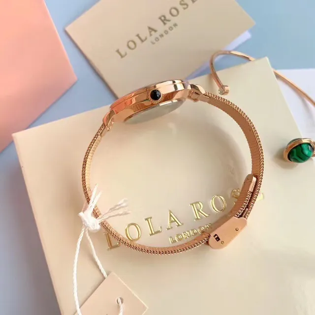 Lola 玫瑰绿大理石表盘 玫瑰金网带 石英手表 7