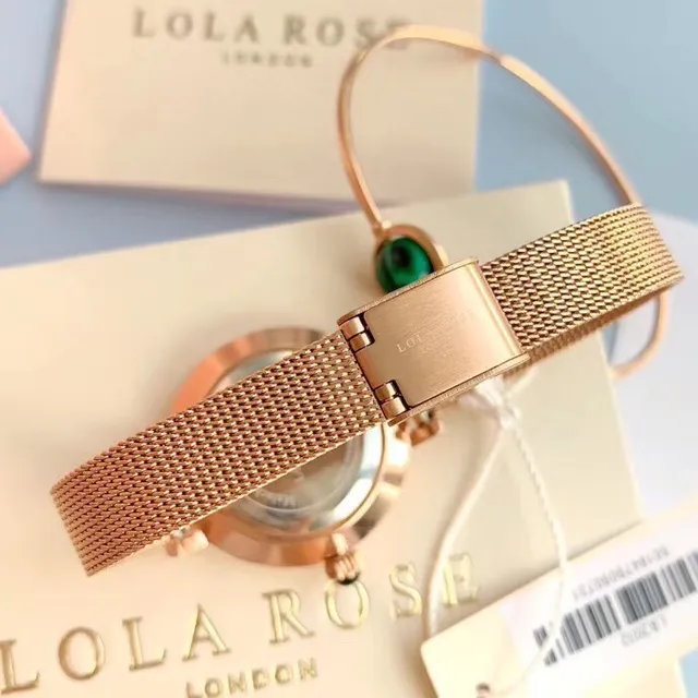 Lola 玫瑰绿大理石表盘 玫瑰金网带 石英手表 8