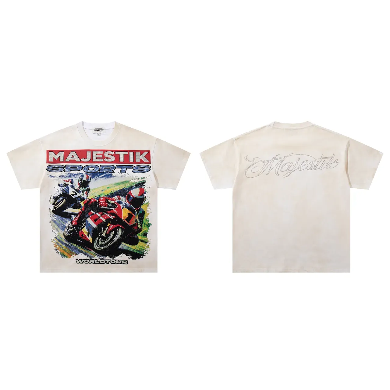 Camiseta com estampa gráfica Majestik Sports World Tour 2
