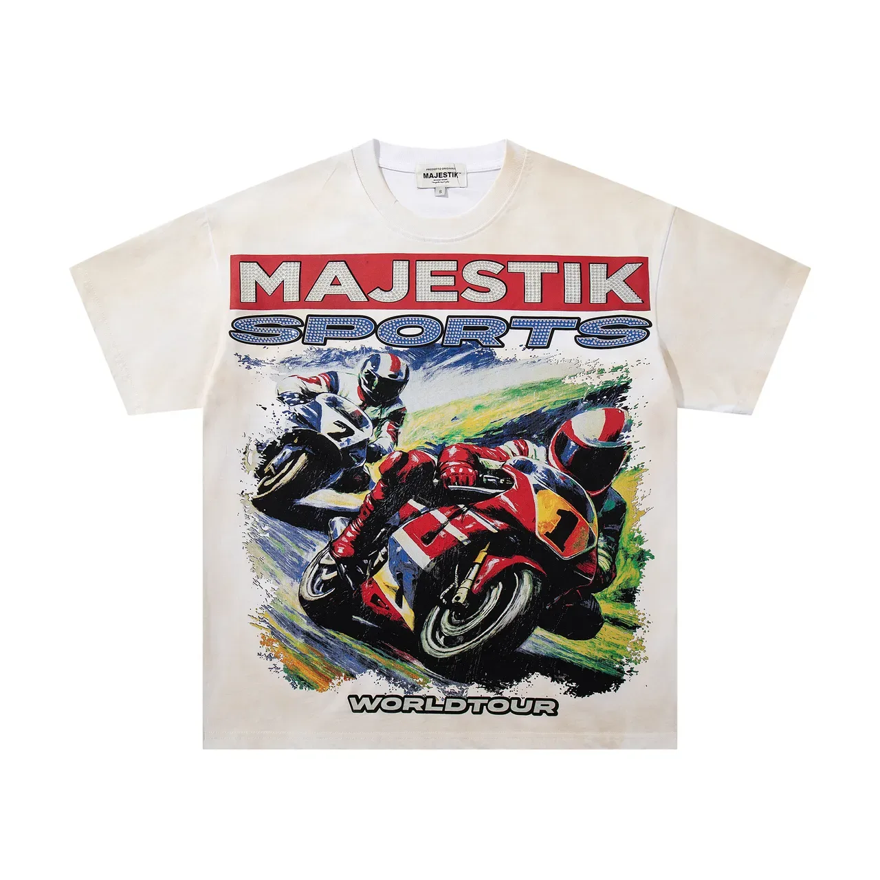 Camiseta com estampa gráfica Majestik Sports World Tour 4