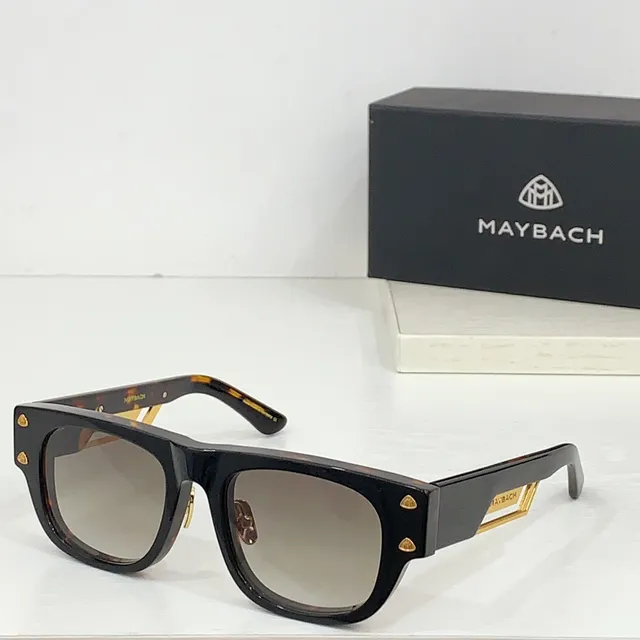 Maybach Black Gold আয়তাকার ফ্রেম টেম্পল স্ট্রাইপ সানগ্লাস 5