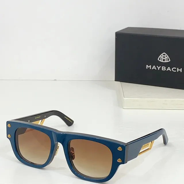Maybach Black Gold আয়তাকার ফ্রেম টেম্পল স্ট্রাইপ সানগ্লাস 9