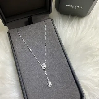 Messika 钻石长方形和泪滴坠子项链