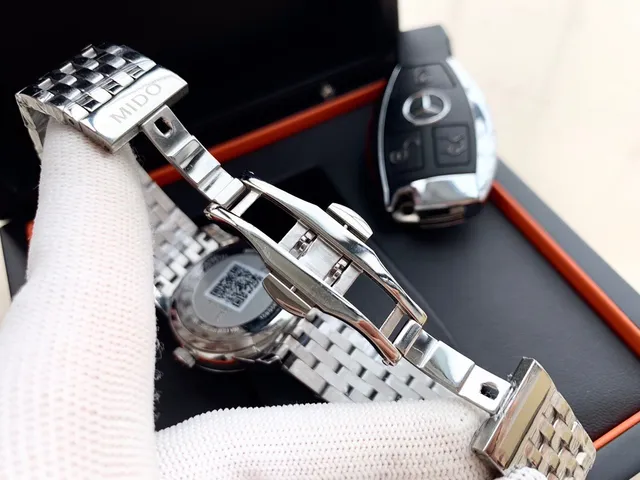 Mido Baroncelli ساعة آلية ميكانيكية بقرص أبيض 2