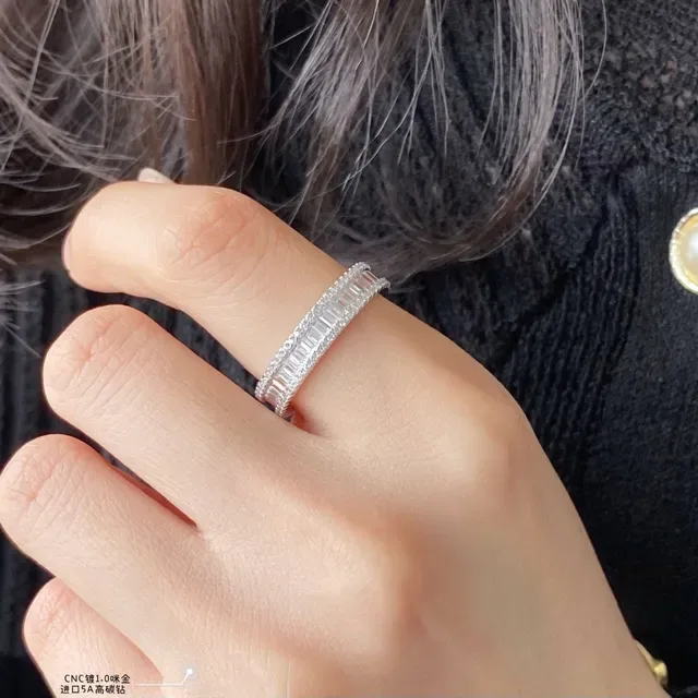 Multi-Row Baguette and Pavé Diamond Band Ring 3