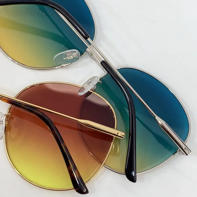 Multicolor Gold Round Lens Gradient Eyewear 1