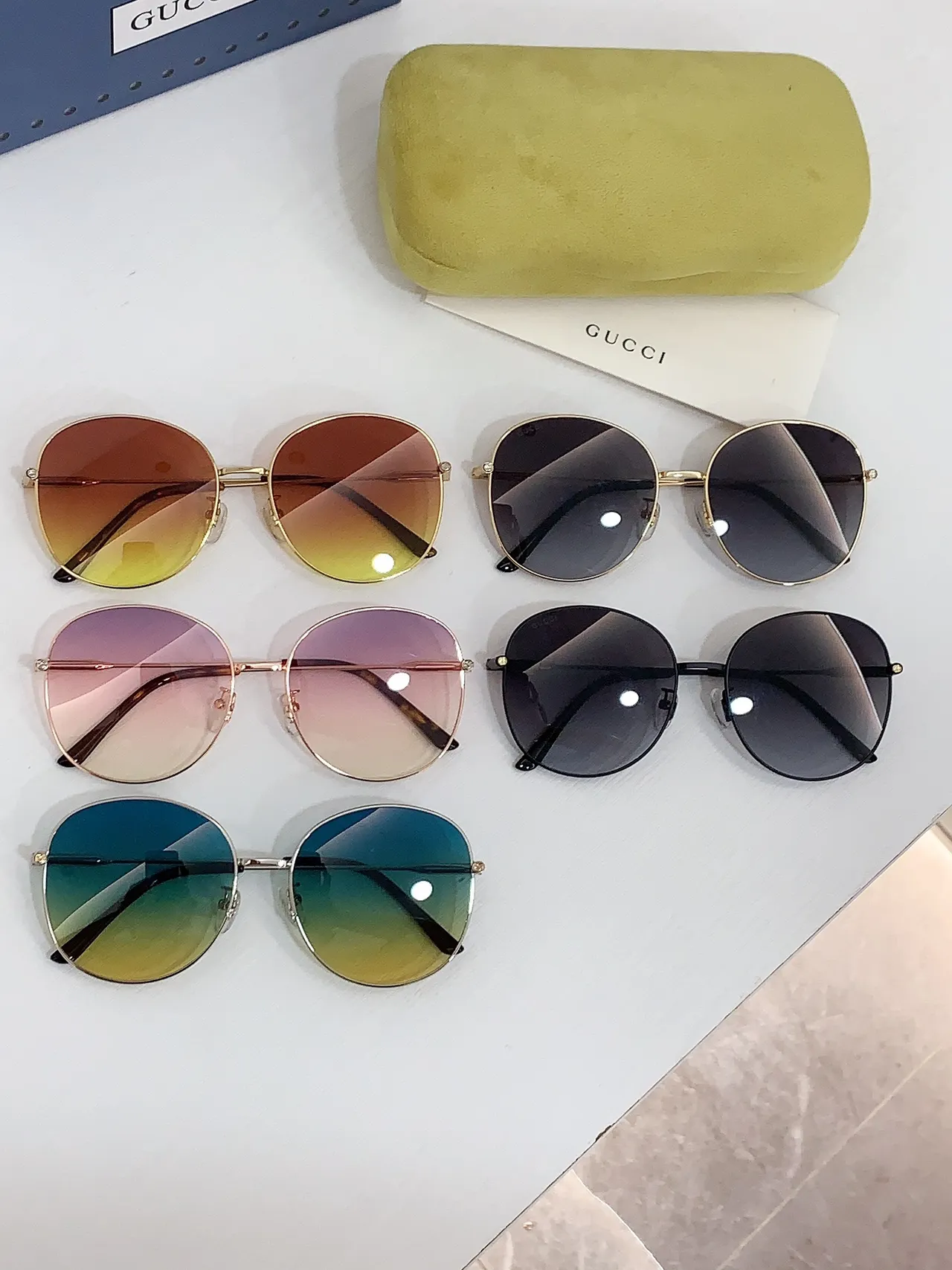 Multicolor Gold Round Lens Gradient Eyewear 4