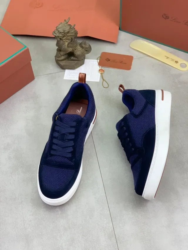 Navy Mesh and Suede Platform Lifestyle Sneaker 5