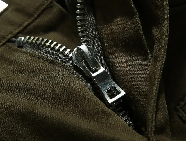 Pantalones oliva desgastados con rodilla acanalada reforzada 15