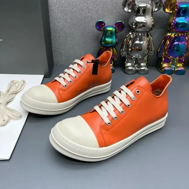 Orange White Leather Upper Rubber Toe Cap Lifestyle Sneakers 9