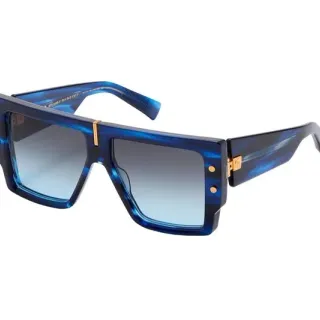 Oversized Marbled Blue Acetate Gradient Sunglasses