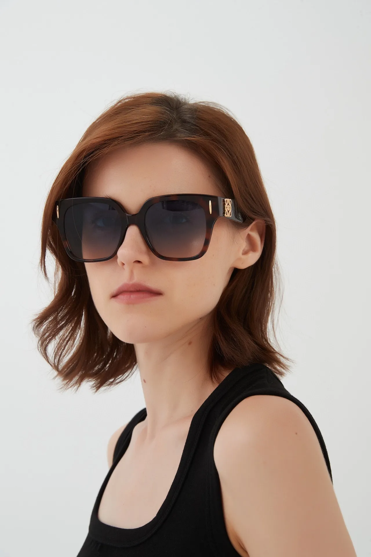 Lunettes de soleil oversized carrées en acétate marbled avec gradient 2