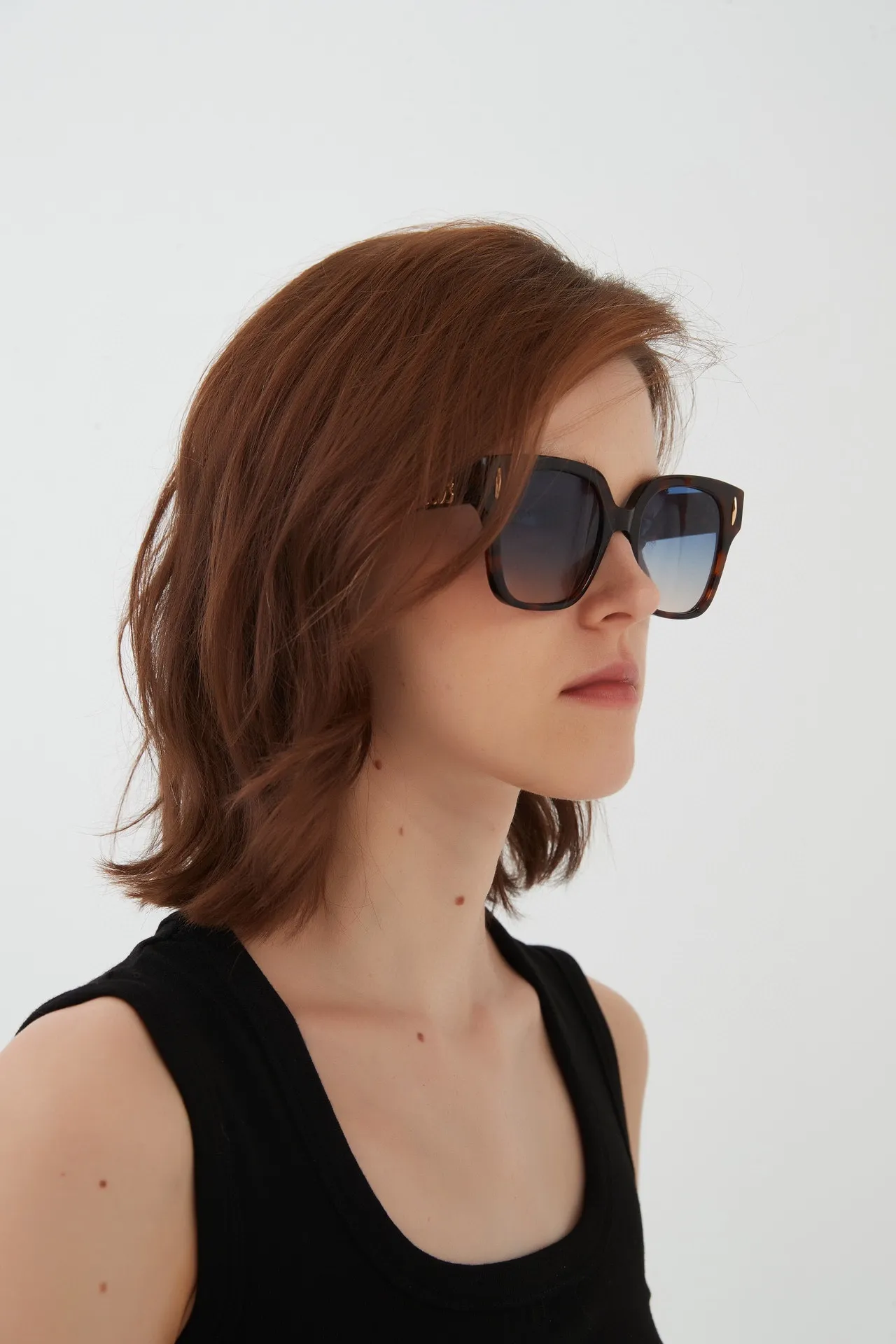 Lunettes de soleil oversized carrées en acétate marbled avec gradient 4