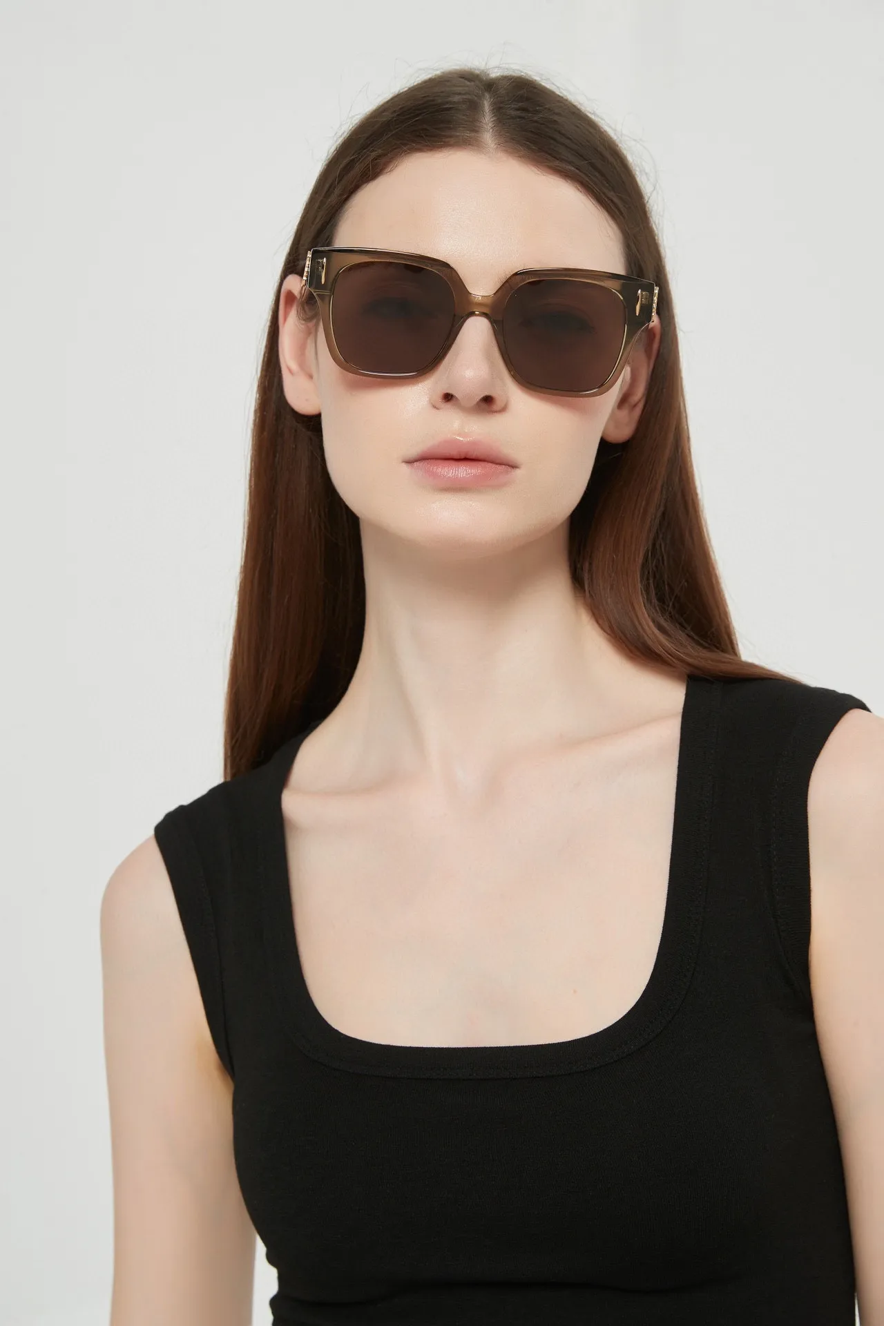Lunettes de soleil oversized carrées en acétate marbled avec gradient 5