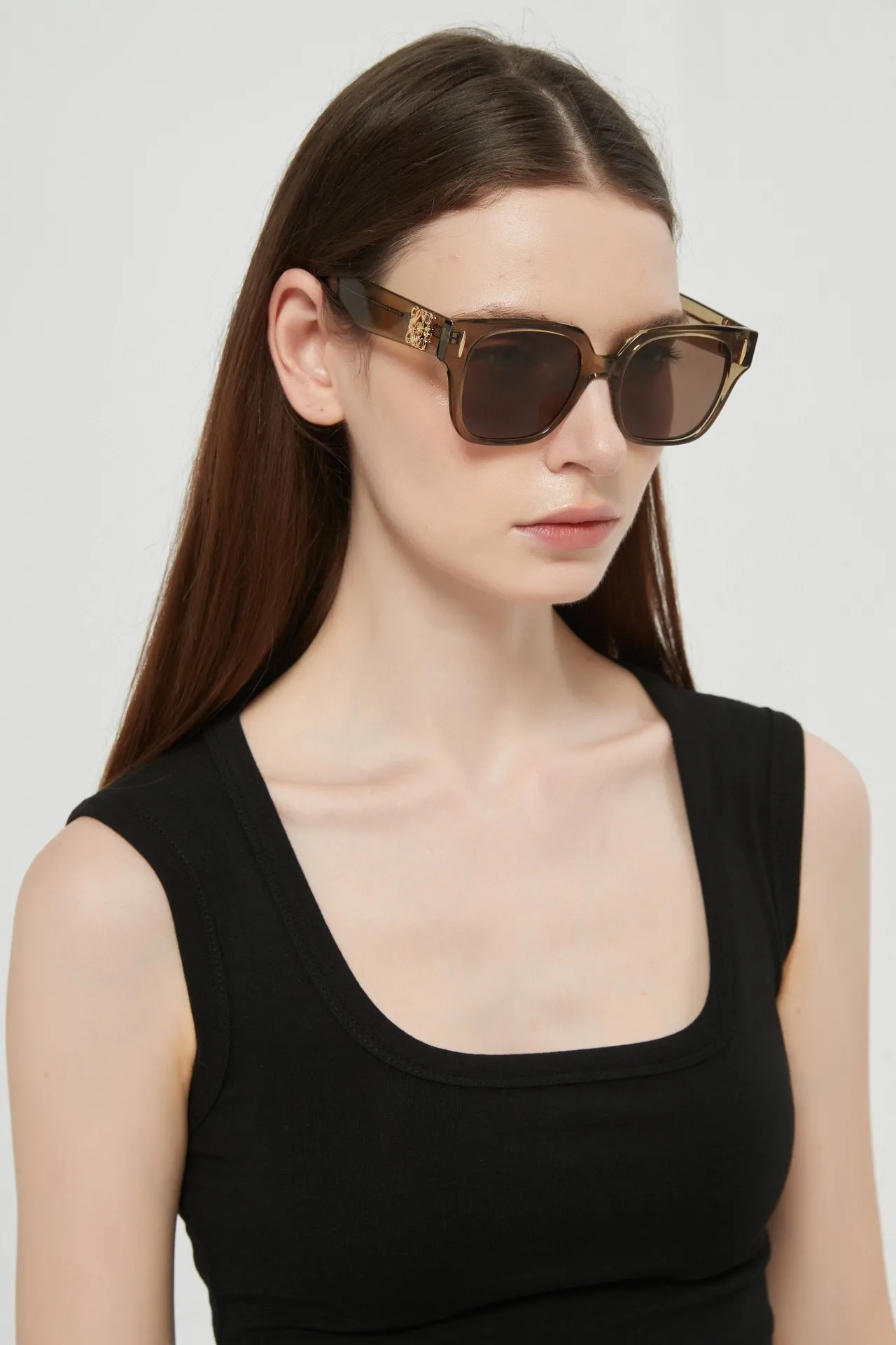 Lunettes de soleil oversized carrées en acétate marbled avec gradient 7