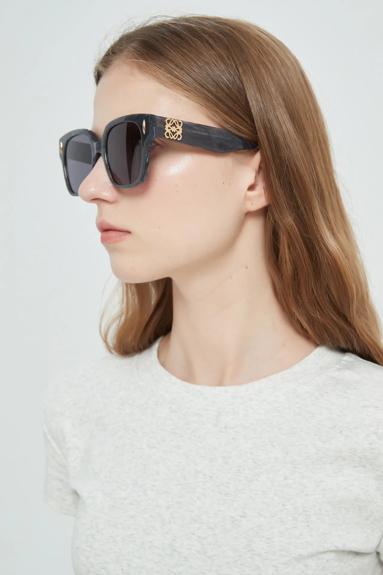 Lunettes de soleil oversized carrées en acétate marbled avec gradient 8
