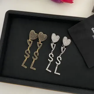 أقراط Pavé قلب و حرف LSL معلقة