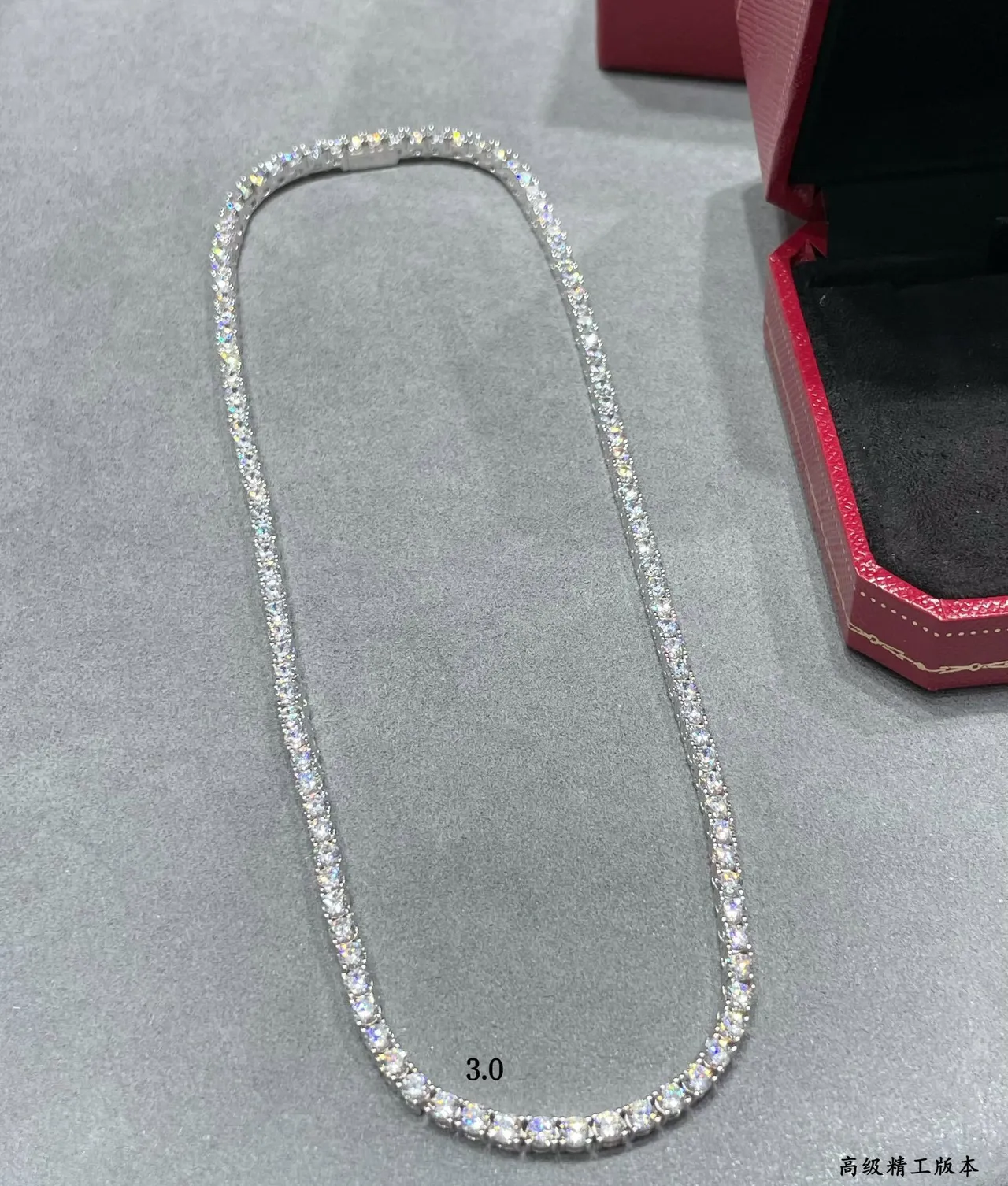 Pave-Set Clear Stone Choker Necklace 2