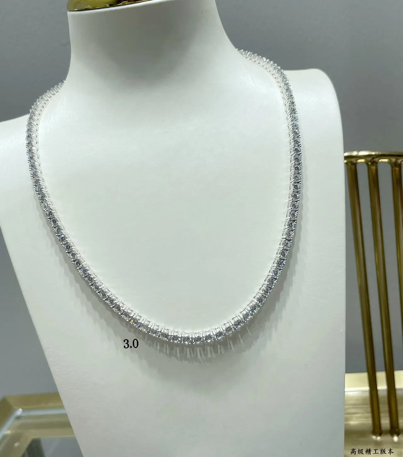 Pave-Set Clear Stone Choker Necklace 5