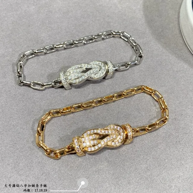 Pave-Set Knot Motif Silver and Gold Tone Bracelets 2