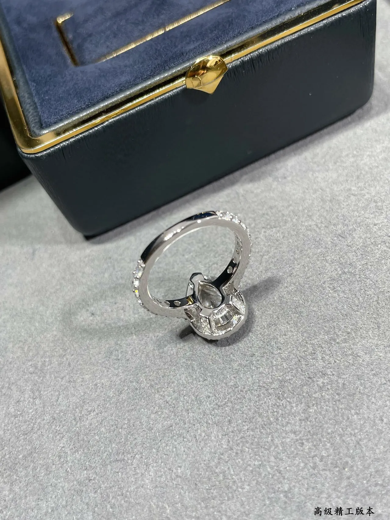 Pear-Cut Double Halo Pavé Diamond Ring 5