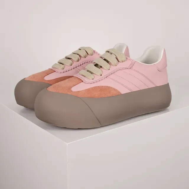 Sneaker Lifestyle à Plateforme en Rose et Pêche 2