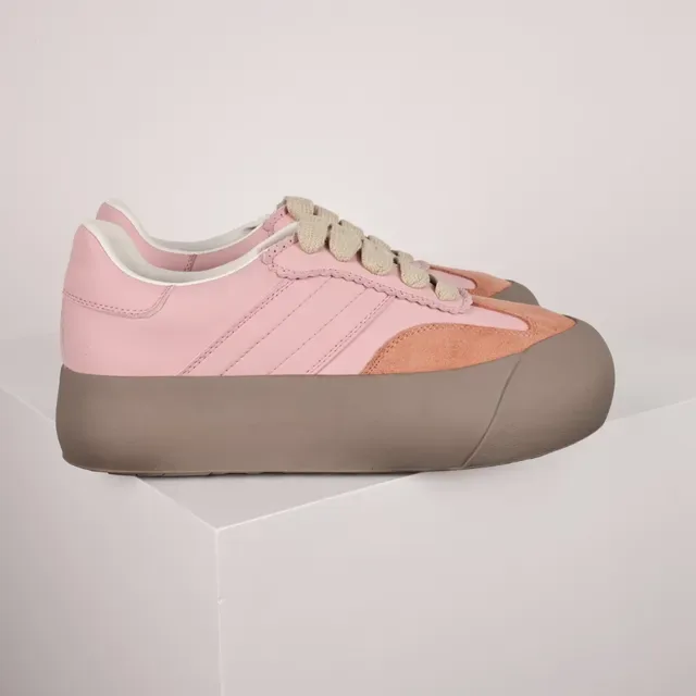 Sneaker Lifestyle à Plateforme en Rose et Pêche 3
