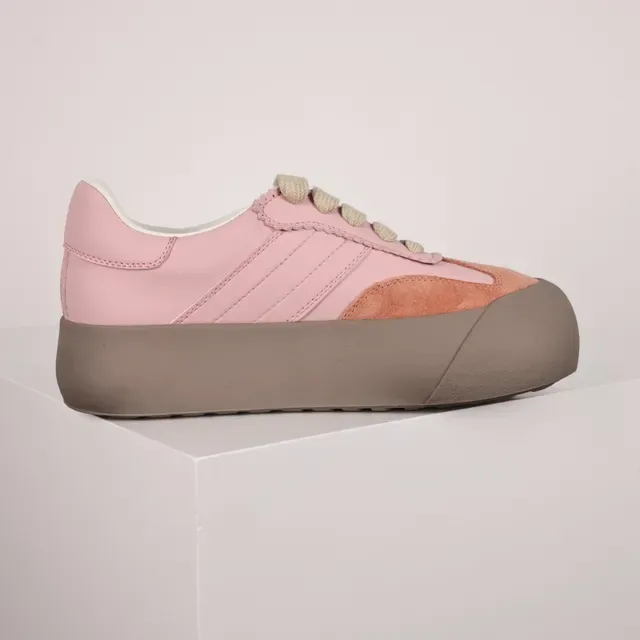 Sneaker Lifestyle à Plateforme en Rose et Pêche 7