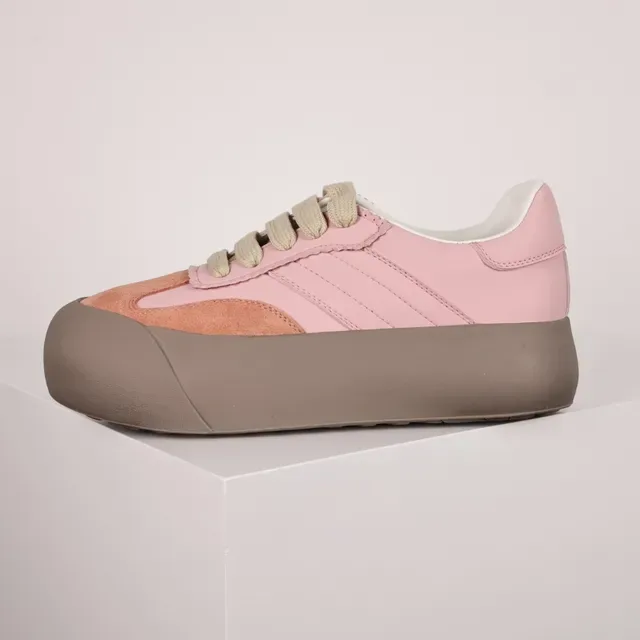 Sneaker Lifestyle à Plateforme en Rose et Pêche 9