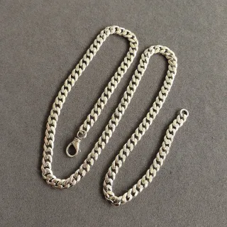 Collier Chaîne Curb-Link en Argent Ton Poli
