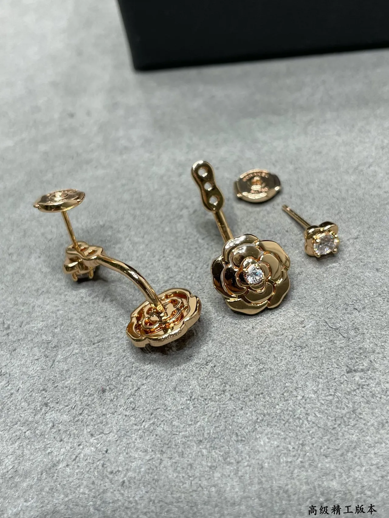 Rose-Gold Floral Crystal Drop Earrings 6