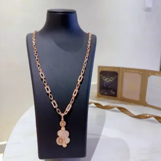 Collier avec Chaîne de Maillons en Or Rose Pavé