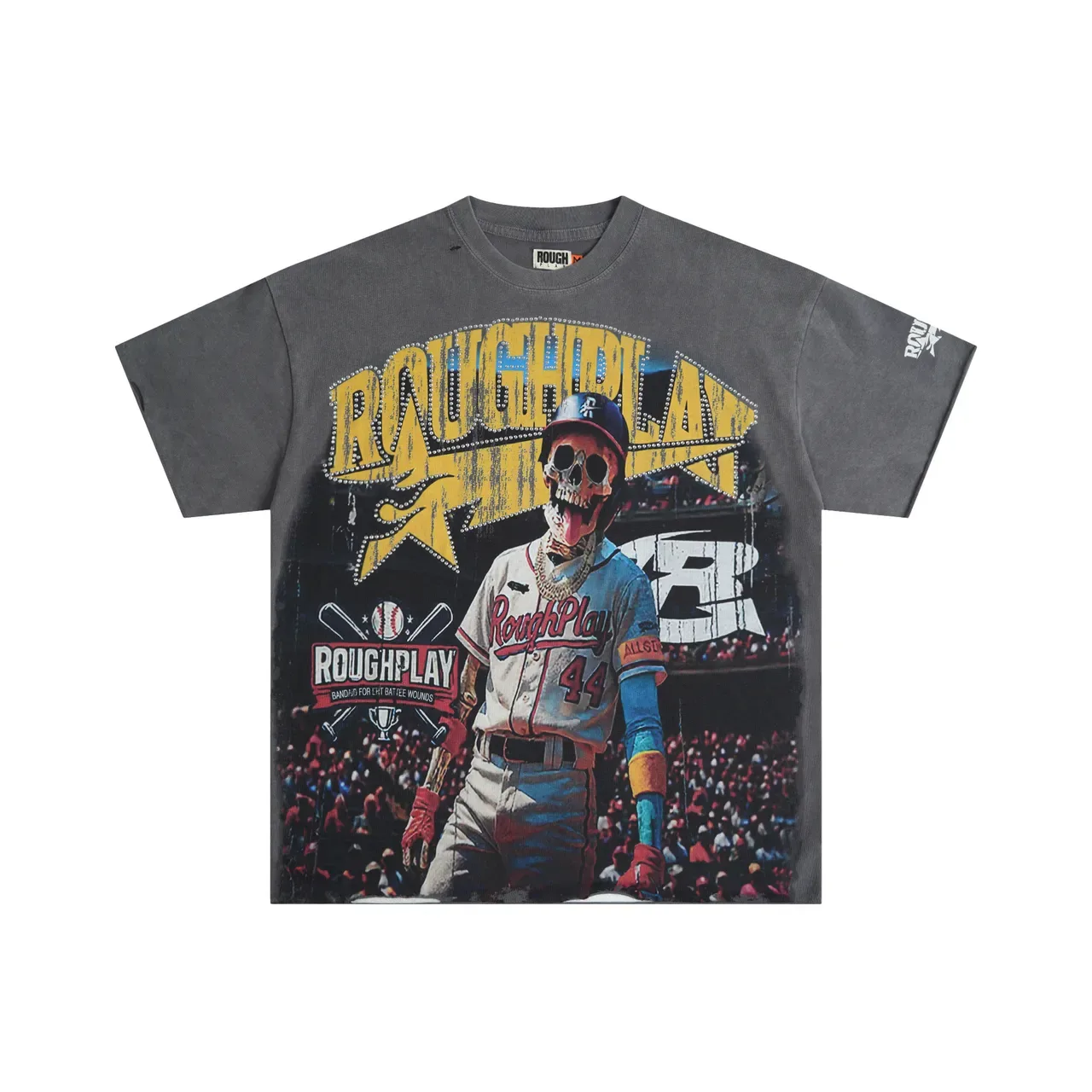 Rough Play Graphic Print Distressed Oversized T-Shirt 3