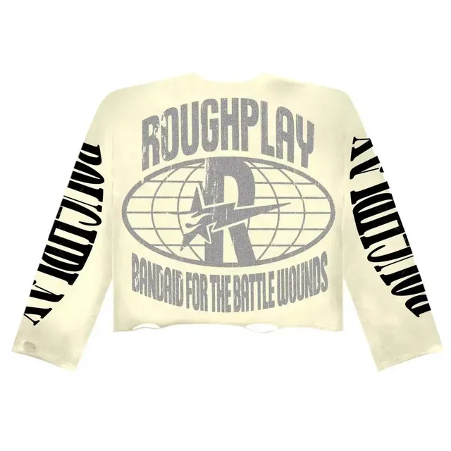 تيشيرت أوفرسايز بيج بطباعة جرافيك ممزق Rough RoughPlay 7