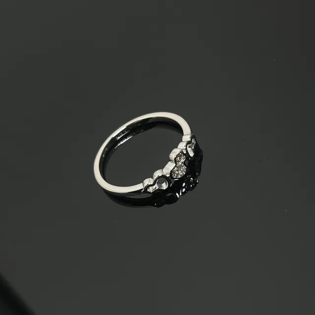 Silver and Gold Heart Link Pavé Stone Rings 3