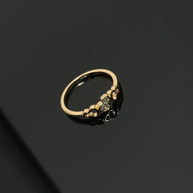 Silver and Gold Heart Link Pavé Stone Rings 4
