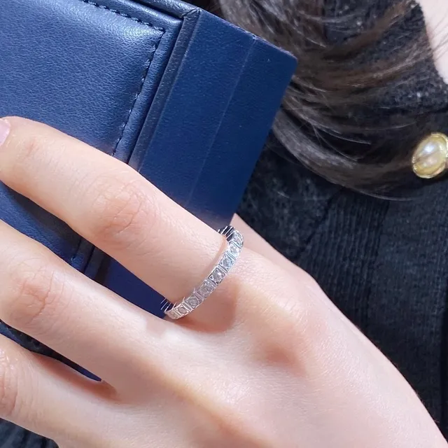 Silver and Gold Tone Channel-Set Diamond Stackable Rings 2